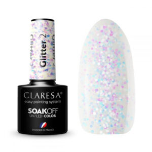 Claresa Lakier hybrydowy Glitter 2 – połyskujący brokatowy efekt 5g