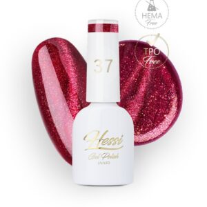 Hessi Lakier hybrydowy 37 Cat Eye malinowo-czerwony z efektem magnetycznym