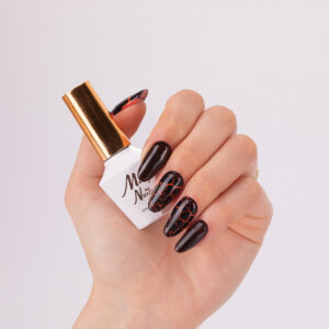 Lakier hybrydowy Molly Nails Crackle Gel black Nr 158 8g — zdjęcie 6