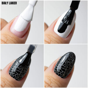 Lakier hybrydowy Molly Nails Crackle Gel black Nr 158 8g — zdjęcie 3