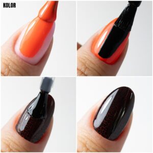 Lakier hybrydowy Molly Nails Crackle Gel black Nr 158 8g — zdjęcie 4