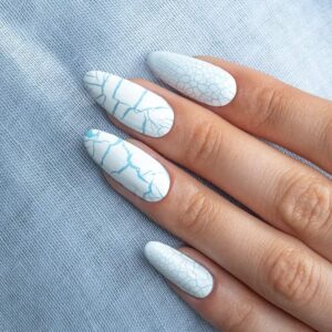 Lakier hybrydowy Molly Nails Crackle Gel white Nr 157 8g — zdjęcie 6