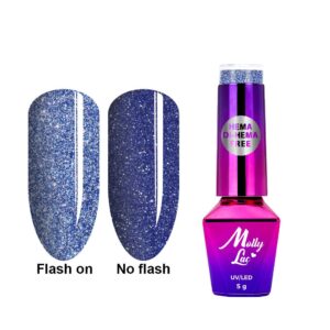Lakier hybrydowy MollyLac Flashing Lights Metal Rain Hema/di-Hema free 5g Nr 617 — zdjęcie 1