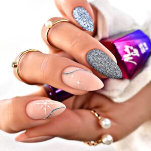 Lakier hybrydowy MollyLac Flashing Lights Metal Rain Hema/di-Hema free 5g Nr 617 — zdjęcie 3