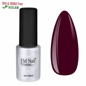 EM Nail Lakier hybrydowy Premium Burgundy 181 – ciemna czerwień z fioletem — zdjęcie 2