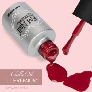 EM Nail Lakier hybrydowy Premium Chili Oil 11 – soczysta wiśnia — zdjęcie 2