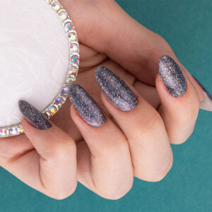Lakier hybrydowy brokatowy MollyLac Spotlight Nightingale HEMA/Di-HEMA Free 5 g Nr 637 — zdjęcie 3