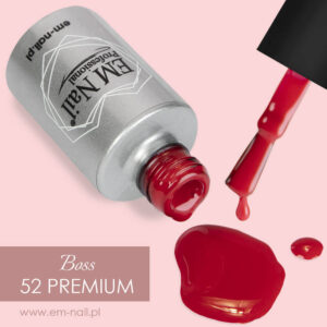 EM Nail Lakier Hybrydowy Premium Boss 52 – Głęboka Czerwień 5ml, TPO-Free — zdjęcie 2