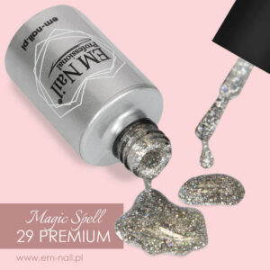 EM Nail Lakier hybrydowy Premium Magic Spell – migoczący efekt gwiazd — zdjęcie 2
