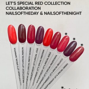 NAILSOFTHEDAY Adele Gel Polish 10 ml – czerwony lakier hybrydowy z drobinką — zdjęcie 2