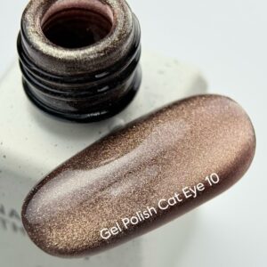 NAILSOFTHEDAY Cat Eye Gel Polish 10 – brązowy lakier hybrydowy „kocie oko” 6 ml — zdjęcie 2