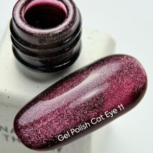 NAILSOFTHEDAY Cat Eye Gel Polish 11 – wiśniowy lakier hybrydowy „kocie oko” 6 ml — zdjęcie 2