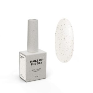 NAILSOFTHEDAY Coconut Gel Polish – mleczny lakier hybrydowy ze złotą drobinką, 10 ml