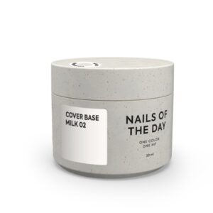 NAILSOFTHEDAY Cover Base NEW Milk 02 – półprzezroczysta mleczna baza hybrydowa, 30 ml