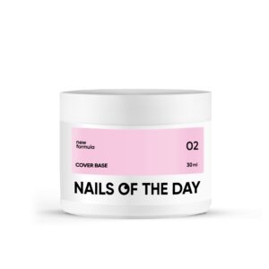 NAILSOFTHEDAY Cover base NEW 02 – półprzezroczysta różowa nude baza hybrydowa, 30 ml