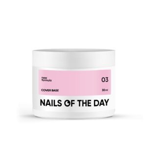 NAILSOFTHEDAY Cover base NEW 03 – półprzezroczysta delikatno-brzoskwiniowa baza hybrydowa, 30 ml