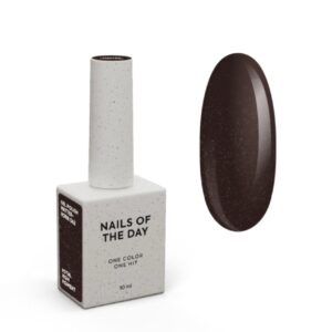 NAILSOFTHEDAY Matterhorn Gel Polish – czekoladowo-brązowy lakier hybrydowy ze złotą drobinką, 10 ml