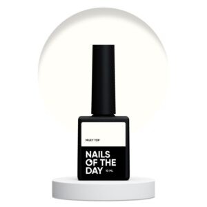 NAILSOFTHEDAY Milky Top – mleczno-biały top bez lepkiej warstwy, 10 ml