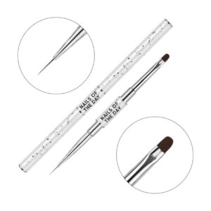 NAILSOFTHEDAY Professional Brush 2w1 Liner Oval- dwustronny pędzelek do żelu i cienkich linii