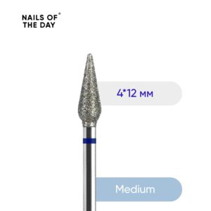 NAILSOFTHEDAY frez diamentowy kropla niebieska 4×12 mm – frez do skórek i wałów bocznych