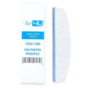 Nail4u Pilnik Podofile BASIC MINI Łódka Halfmoon 100/180 (25 sztuk) - Jednorazowy Pilnik — zdjęcie 2