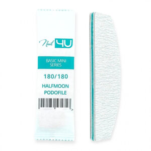 Nail4u Pilnik Podofile BASIC MINI Łódka Halfmoon 180/180 1szt – Jednorazowy Pilnik