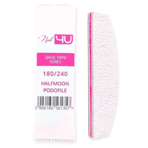 Nail4u Pilnik Podofile BASIC MINI Łódka Halfmoon 180/240 do paznokci – 1 szt.