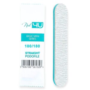 Nail4u Pilnik Podofile BASIC MINI STRAIGHT Prosty 180/180 (25 sztuk) – Ekologiczny Pilnik Jednorazowy — zdjęcie 3