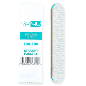 Nail4u Pilnik Podofile BASIC MINI STRAIGHT Prosty 180/180 1szt - Ekologiczny Pilnik Jednorazowy