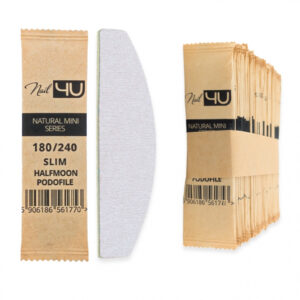 Nail4u Pilnik Podofile Slim MINI HALFMOON Łódka 180/240 1szt – Drewniany, Ekologiczny Pilnik