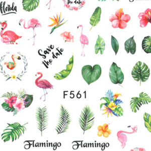 Naklejki do paznokci flamingi cienkie samoprzylepne F561 — zdjęcie 1