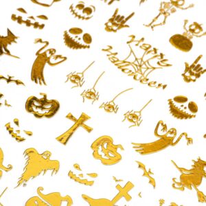 Naklejki do paznokci cienkie samoprzylepne halloween MS-C298 złote — zdjęcie 1