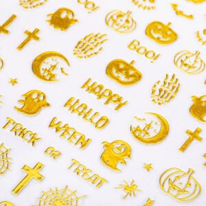Naklejki do paznokci cienkie samoprzylepne halloween R233 złote — zdjęcie 1