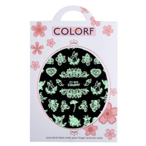 Naklejki do paznokci cienkie samoprzylepne świecące w UV Colorf CY-043