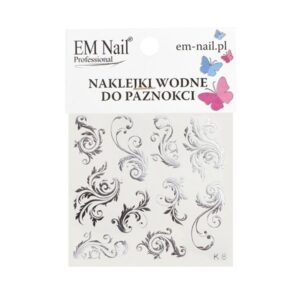 Naklejki wodne do paznokci K8 SILVER — zdjęcie 1