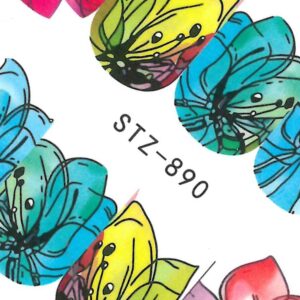 Naklejki wodne do paznokci kwiaty STZ 890 — zdjęcie 1
