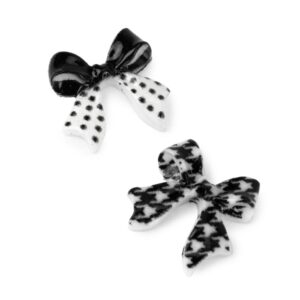 Ozdoby do paznokci kokardki 3D Molly Nails biało-czarne – 30 szt — zdjęcie 2