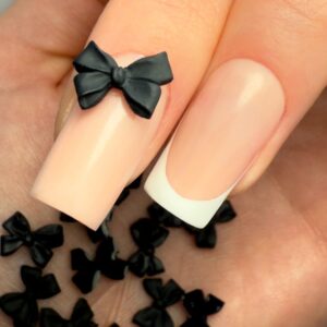 Ozdoby do paznokci kokardki 3D Molly Nails czarne – 100 szt — zdjęcie 1
