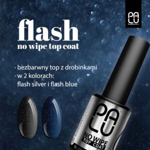 Palu Top No Wipe Flash Silver 11 g – Top Hybrydowy z Brokatem Srebrnym TPO-Free — zdjęcie 3