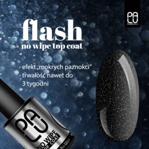 Palu Top No Wipe Flash Silver 11 g – Top Hybrydowy z Brokatem Srebrnym TPO-Free — zdjęcie 4