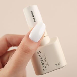 Lakier hybrydowy PB NAILS Max White 8 ml – mocno napigmentowana biel — zdjęcie 1