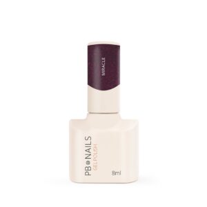 Lakier hybrydowy PB Nails Miracle 8 ml – ciemna śliwka z brokatem