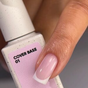 NAILSOFTHEDAY Cover base NEW 01 – półprzezroczysta delikatno-różowa baza hybrydowa, 10 ml — zdjęcie 2
