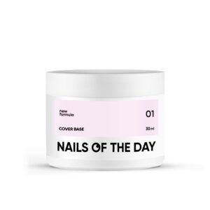 NAILSOFTHEDAY Cover base NEW 01 – półprzezroczysta delikatno-różowa baza hybrydowa, 30 ml