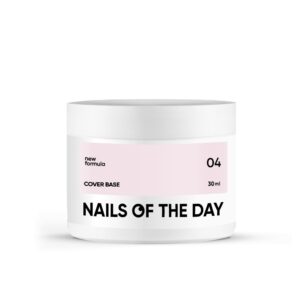 NAILSOFTHEDAY Cover Base NEW 04 – półprzezroczysta pudrowo-różowa baza hybrydowa, 30 ml