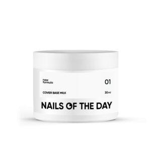 NAILSOFTHEDAY Cover Base NEW Milk 01 – półprzezroczysta chłodno-mleczna baza hybrydowa, 30 ml