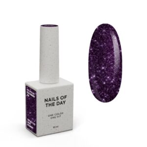 NAILSOFTHEDAY Blackberry Gel Polish – fioletowy lakier hybrydowy z odblaskową drobinką, 10 ml
