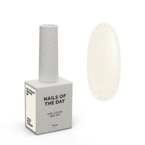 NAILSOFTHEDAY Daphne Gel Polish – mleczny lakier hybrydowy ze złotymi płatkami, 10 ml