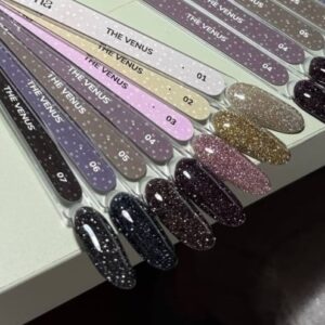 DIVNA The Venus 04 – fioletowy lakier hybrydowy odblaskowy z drobinkami 7 ml — zdjęcie 1