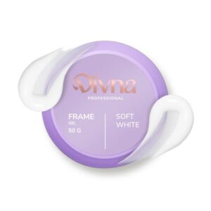 DIVNA Frame Gel Soft White 50 g – mleczno biały żel budujący, średniogęsty, samopoziomujący